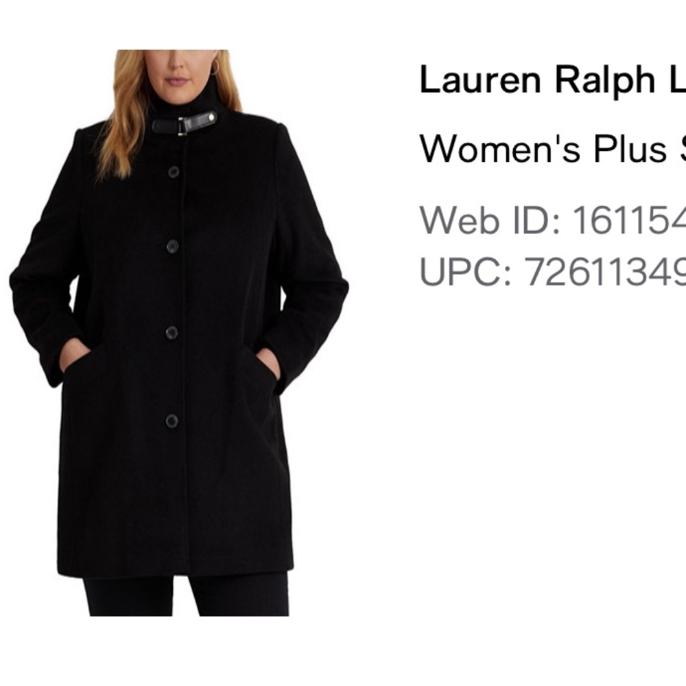 Lauren Ralph Lauren Black Trench Coat Classic Style